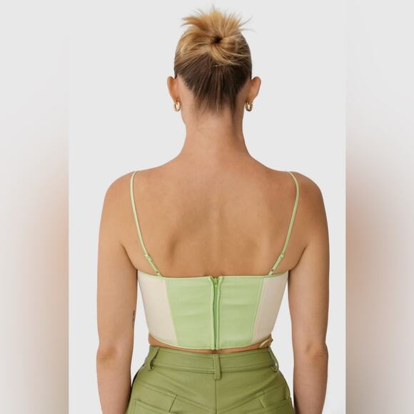NWT Finders Keepers Tiana Corset Top Lime And Cream Size 8 (AU/UK 12) Large - Picture 7 of 14